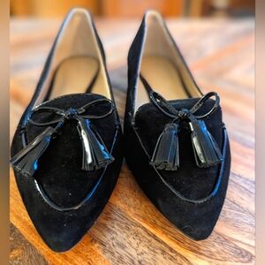 Ann Taylor Shoes Black Suede Loafers Sz 6.5